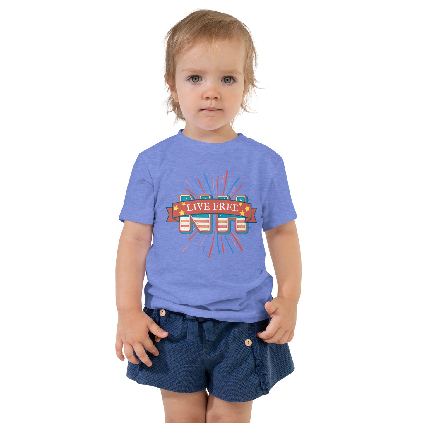 NH Live Free Firework Toddler Short Sleeve Tee