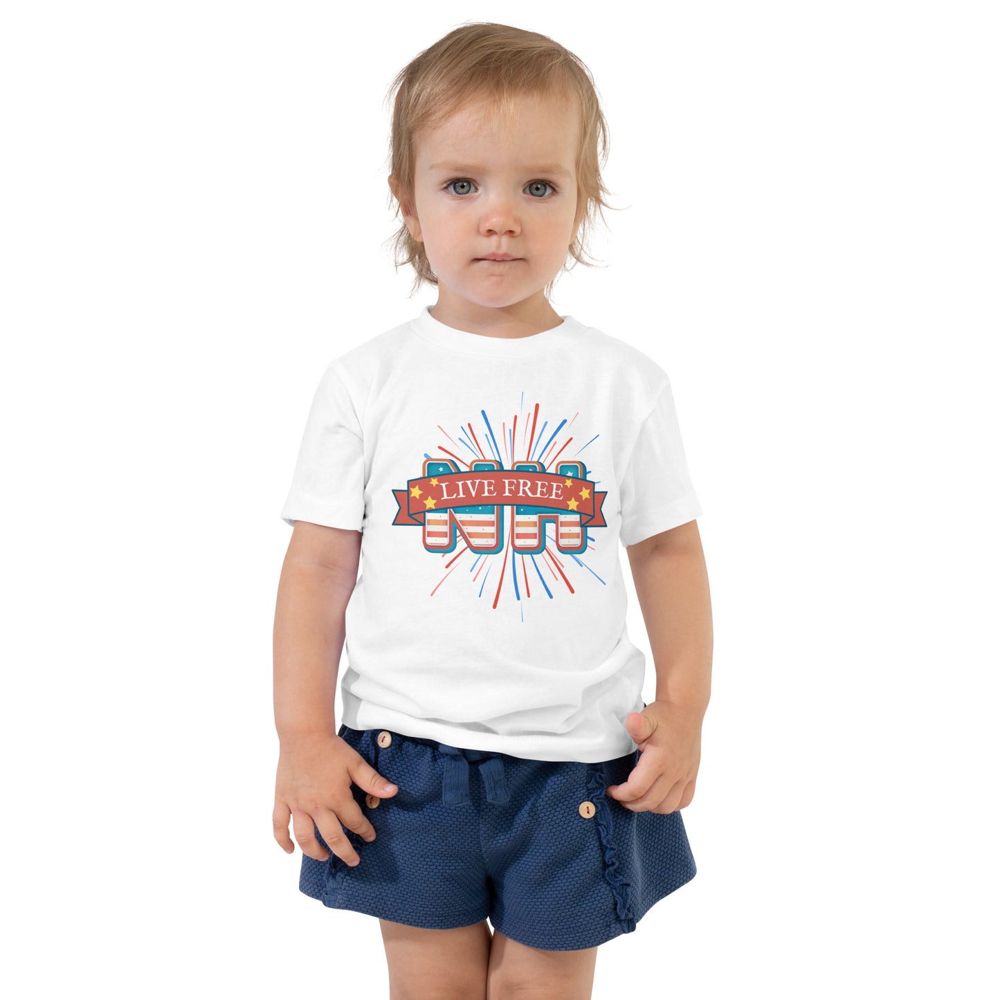 NH Live Free Firework Toddler Short Sleeve Tee