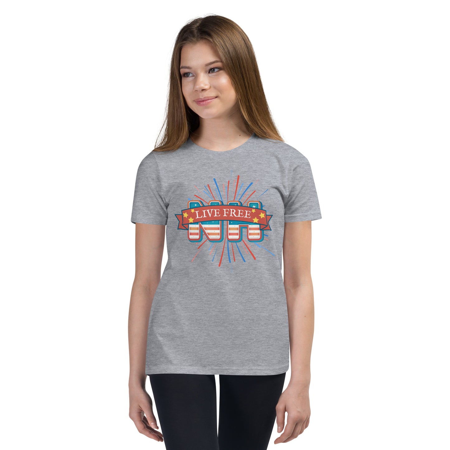 NH Live Free Firework Youth Short Sleeve T-Shirt