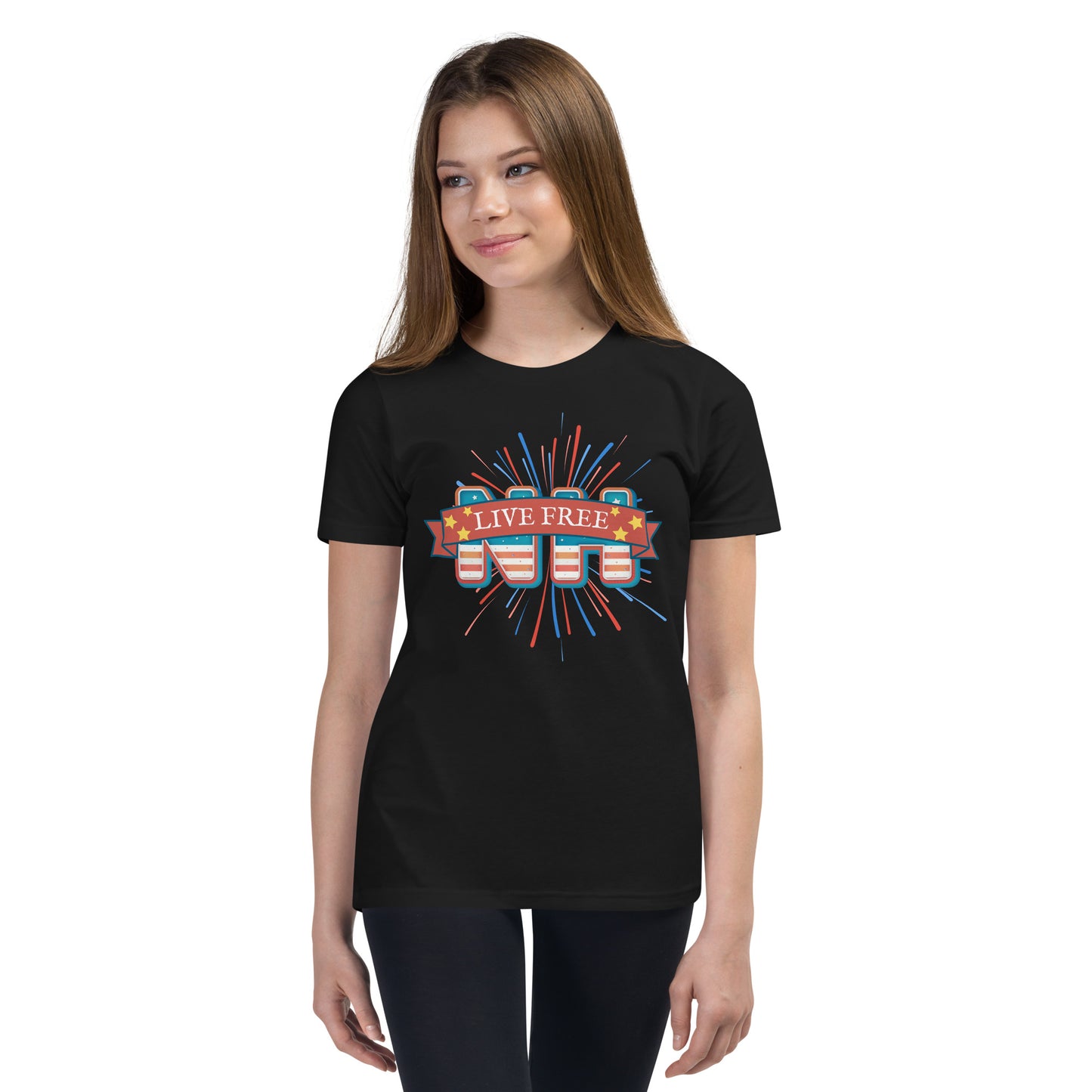 NH Live Free Firework Youth Short Sleeve T-Shirt