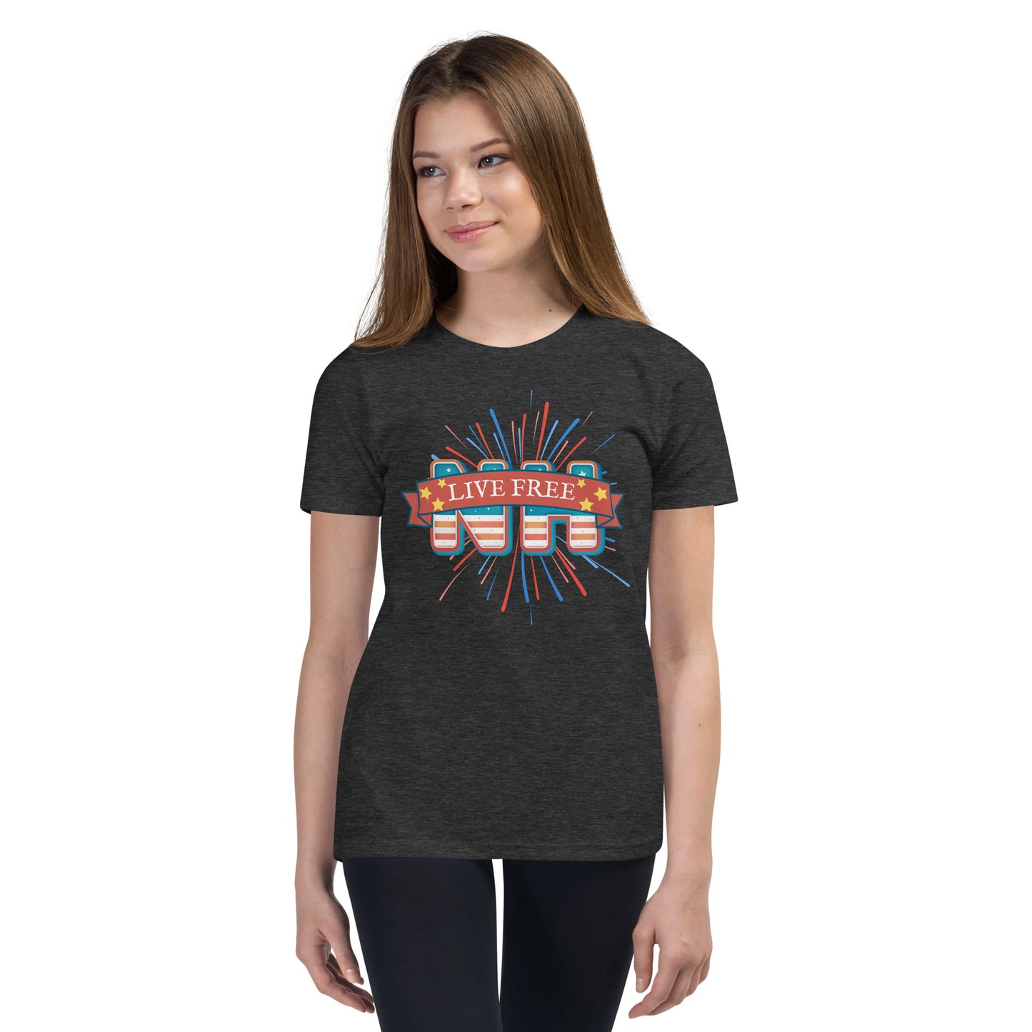 NH Live Free Firework Youth Short Sleeve T-Shirt