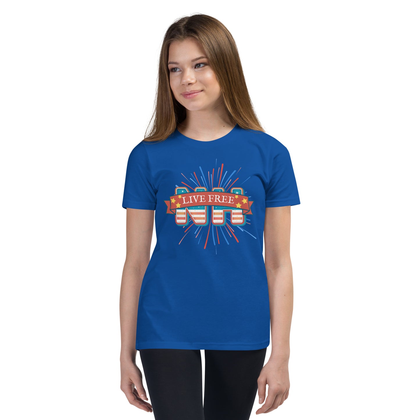 NH Live Free Firework Youth Short Sleeve T-Shirt