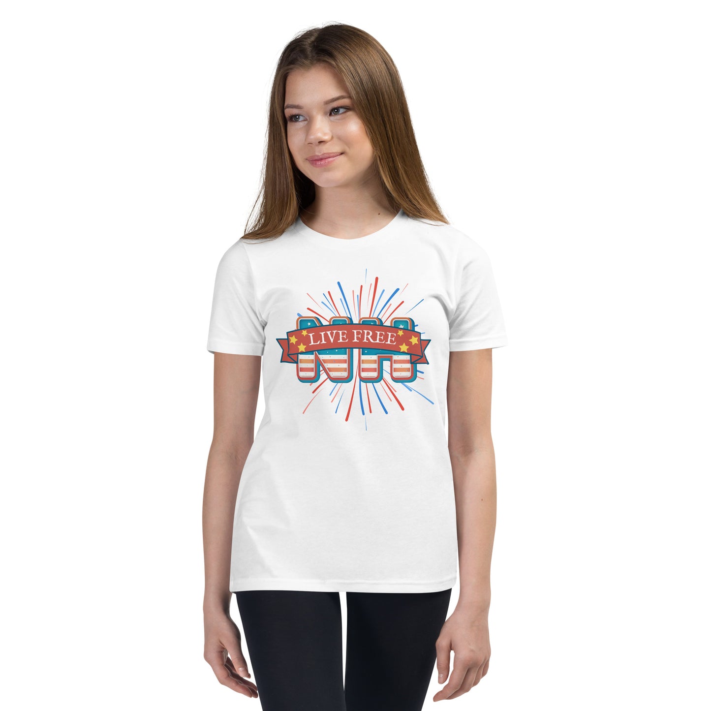 NH Live Free Firework Youth Short Sleeve T-Shirt